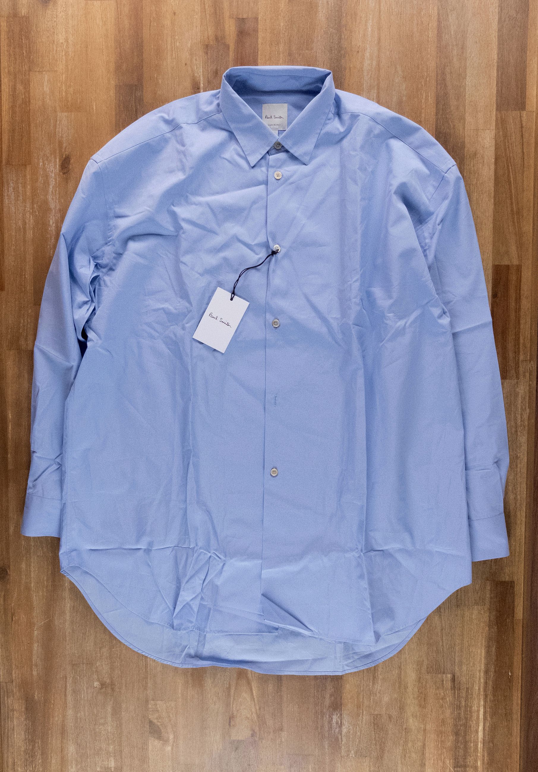 Paul Smith PAUL SMITH mainline solid blue oversize cotton shirt 16 41 Size US L / EU 52-54 / 3 - 1 Thumbnail