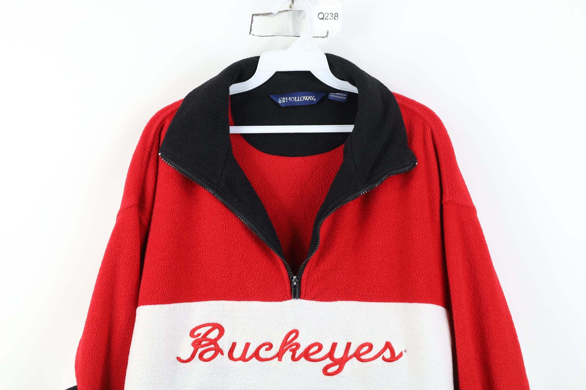 Vintage Vintage 90s Ohio State University 1/4 Zip Fleece Sweater Size US XL / EU 56 / 4 - 2 Thumbnail