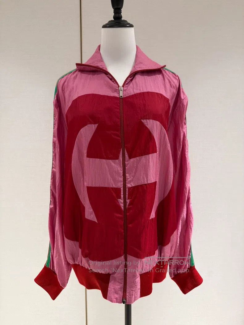 Gucci Gucci Rose-red large logo thin sports jacket Size S / US 4 / IT 40 - 1 Thumbnail