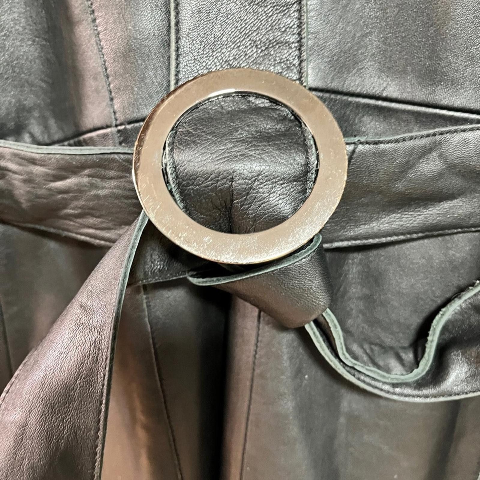 Designer Celestino Women’s Genuine Leather Trench Coat – Size L Size L / US 10 / IT 46 - 12 Thumbnail
