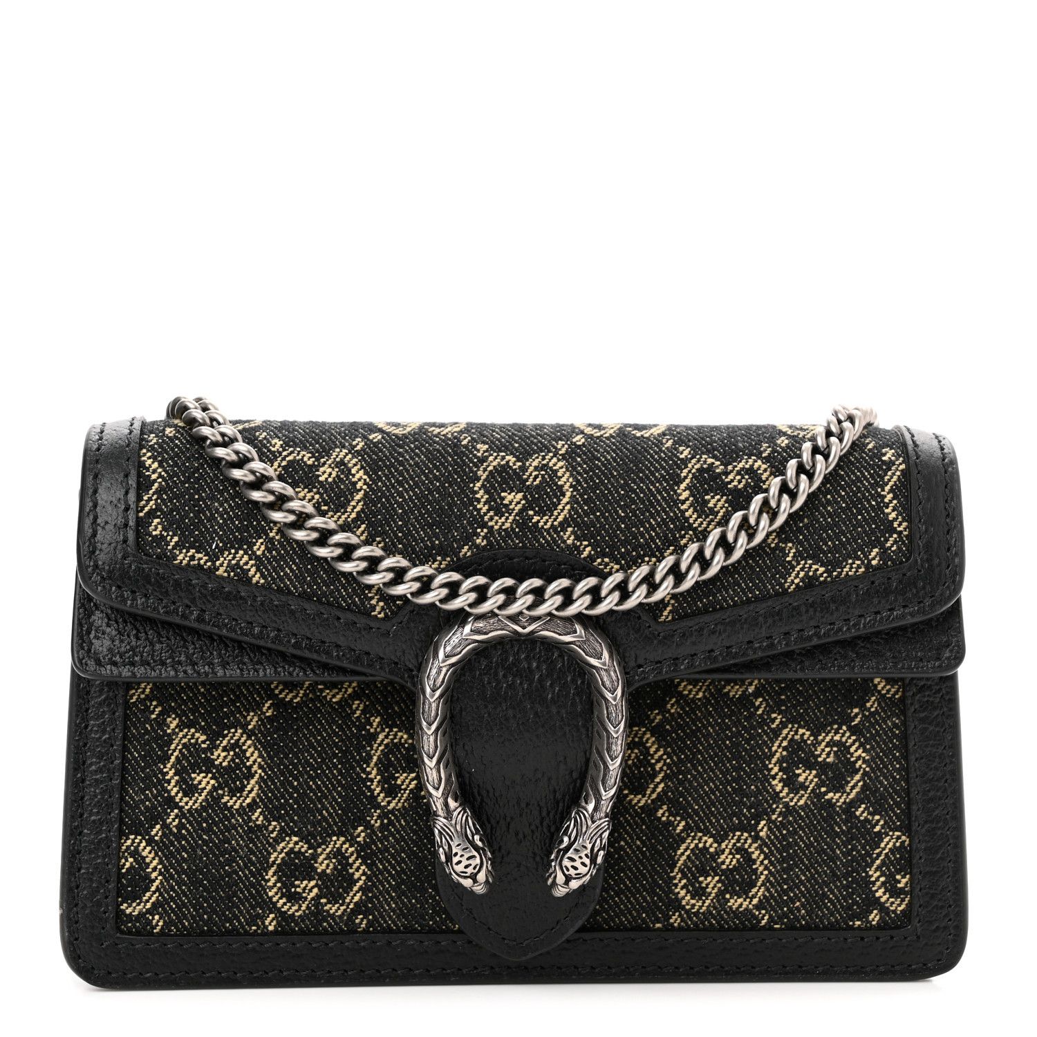 Brand New Gucci Dionysus Super Mini Bag Black and Ivory