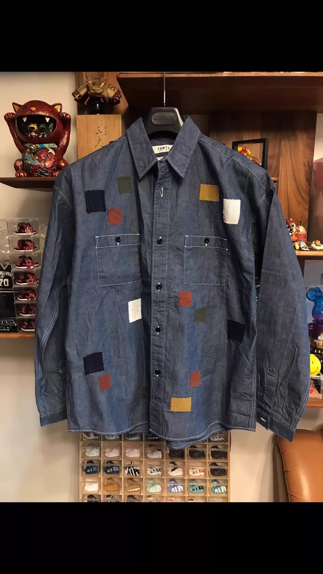 FDMTL Fdmtl New Cotton Denim Patchwork Long Sleeve Shirt Size 2 Size US M / EU 48-50 / 2 - 1 Thumbnail
