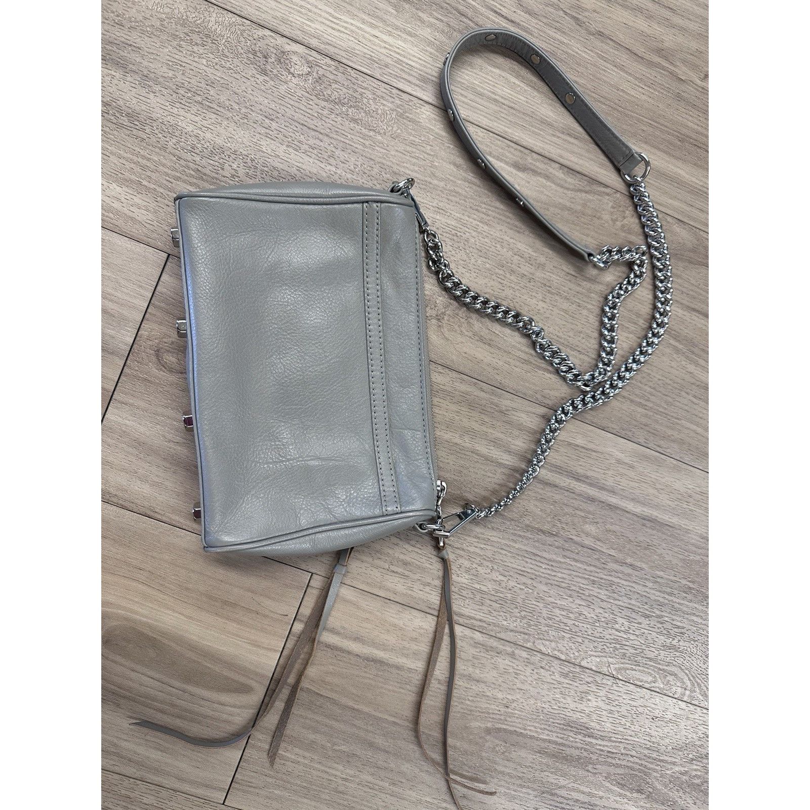 Rebecca Minkoff Rebecca Minkoff Gray Mini-Mac Bag w/Silver Chain & Hardware Size ONE SIZE - 4 Thumbnail