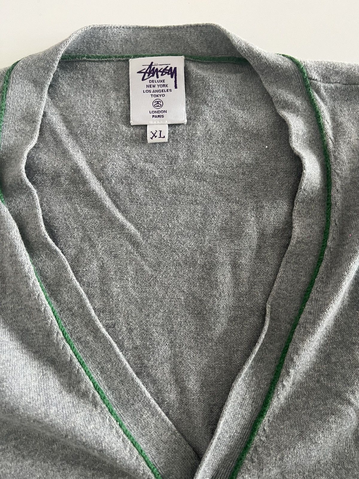 Stussy × Vintage Stussy vintage button up grey sweater Size US XL / EU 56 / 4 - 2 Thumbnail
