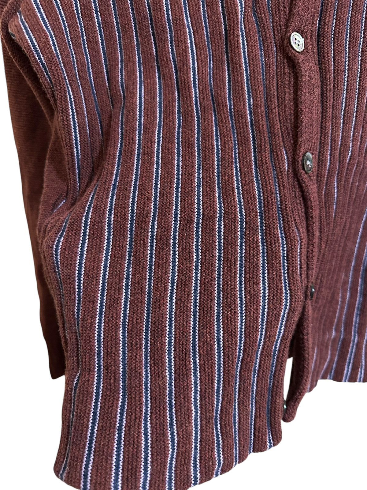 Stussy Stussy Burgundy/Navy Striped Cardigan Size US S / EU 44-46 / 1 - 6 Thumbnail