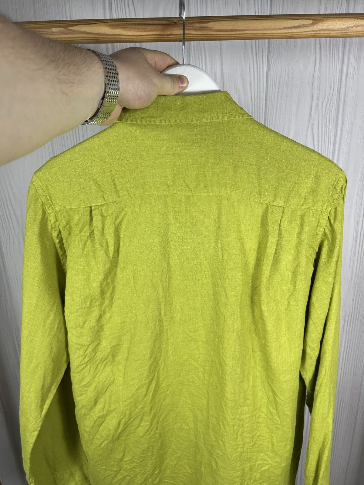 Vilebrequin Vilebrequin Caroubis Linen Shirt Green Long Sleeve Turtle Size US M / EU 48-50 / 2 - 9 Thumbnail