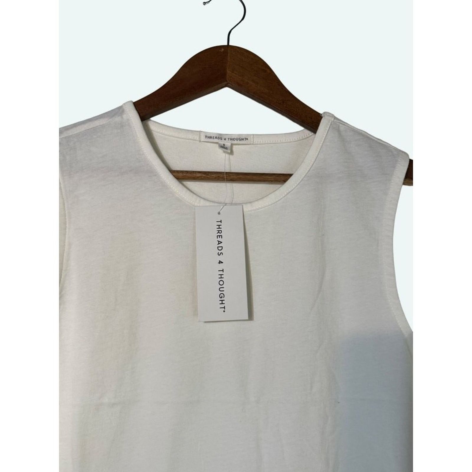 Threads 4 Thought Threads 4 Thought White Sleeveless Muscle Top NWT Small Size S / US 4 / IT 40 - 2 Thumbnail