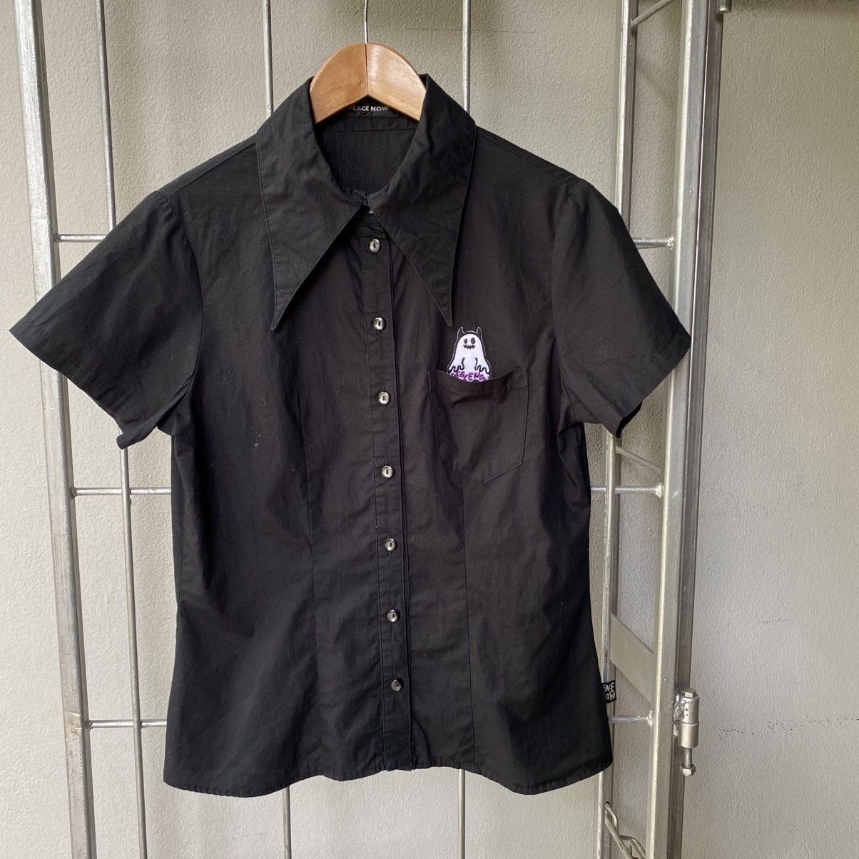 Japanese Brand 😊PEACE NOW Black Ghost Pocket Shirt Size M / US 6-8 / IT 42-44 - 19 Thumbnail