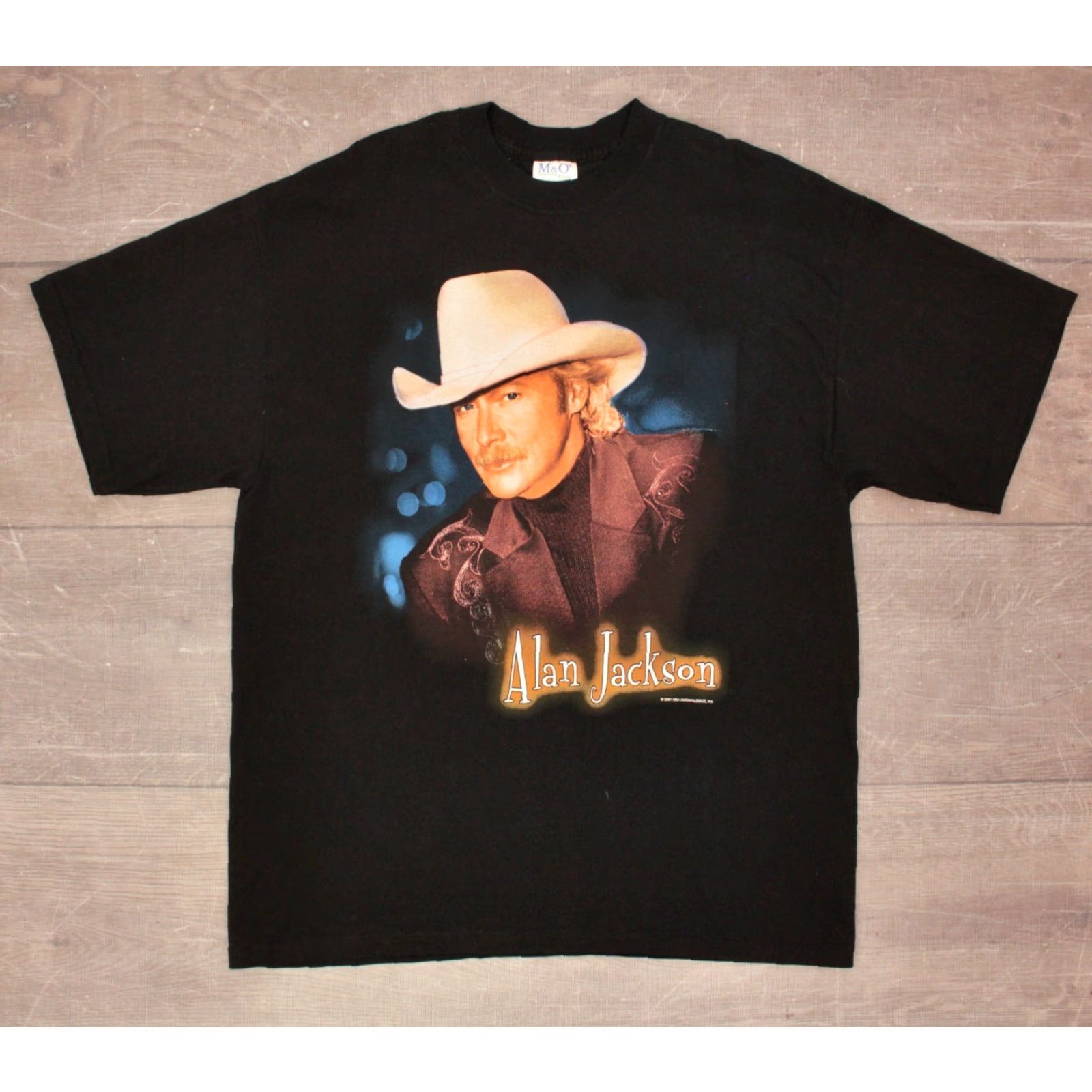 Vintage Men's Alan Jackson TShirt VTG 2000s L Black Cotton Graphic Tee M&O Size L Mens Size US L / EU 52-54 / 3 - 2 Thumbnail