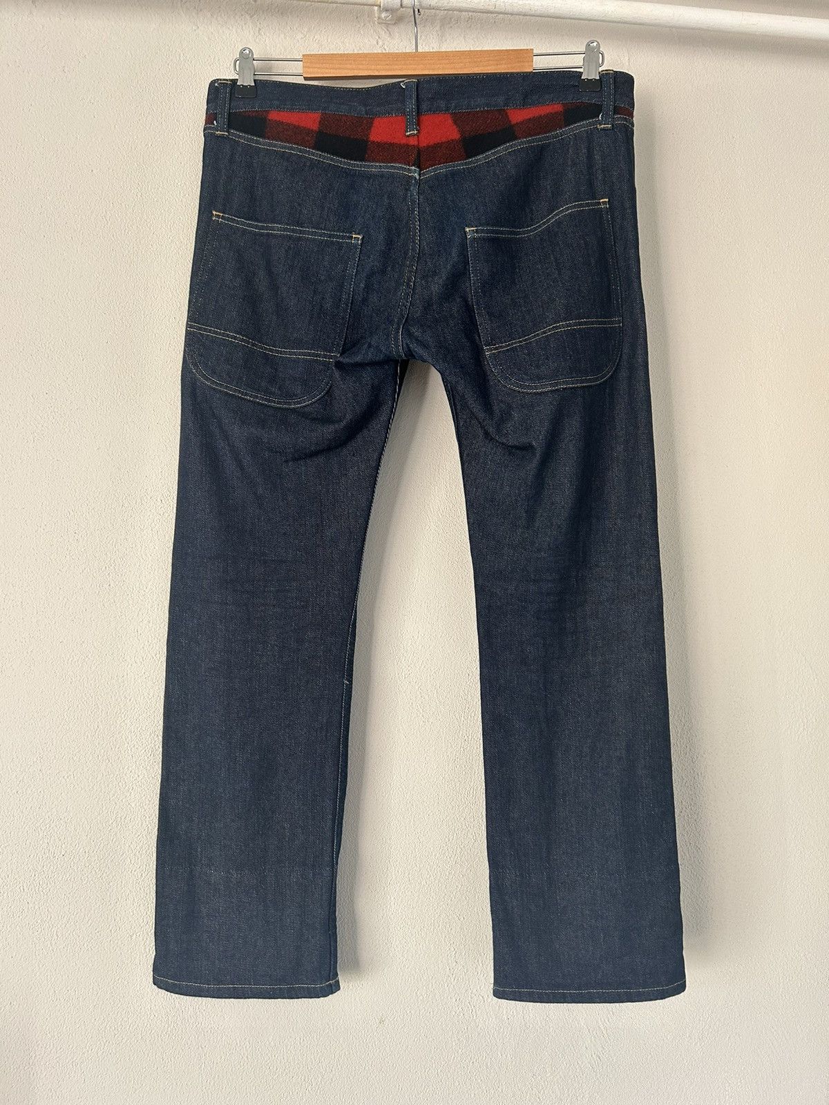Comme des Garcons Tartan Check Yoke Jeans Size US 35 - 1 Thumbnail