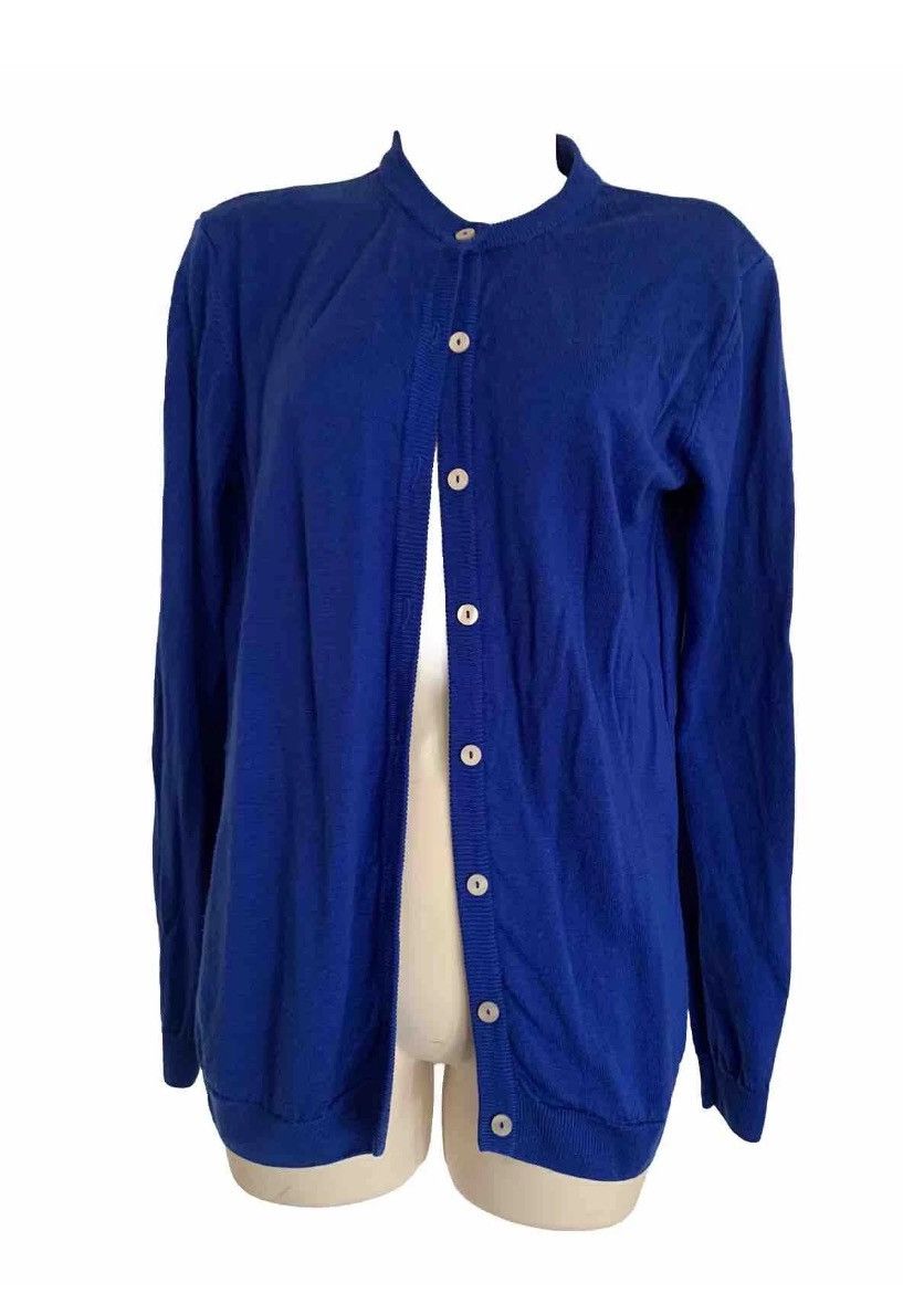 Other NWOT Peter Hahn Blue Pure Tasmanian Wool Crew Cardigan Sz12 Size M / US 6-8 / IT 42-44 - 1 Thumbnail