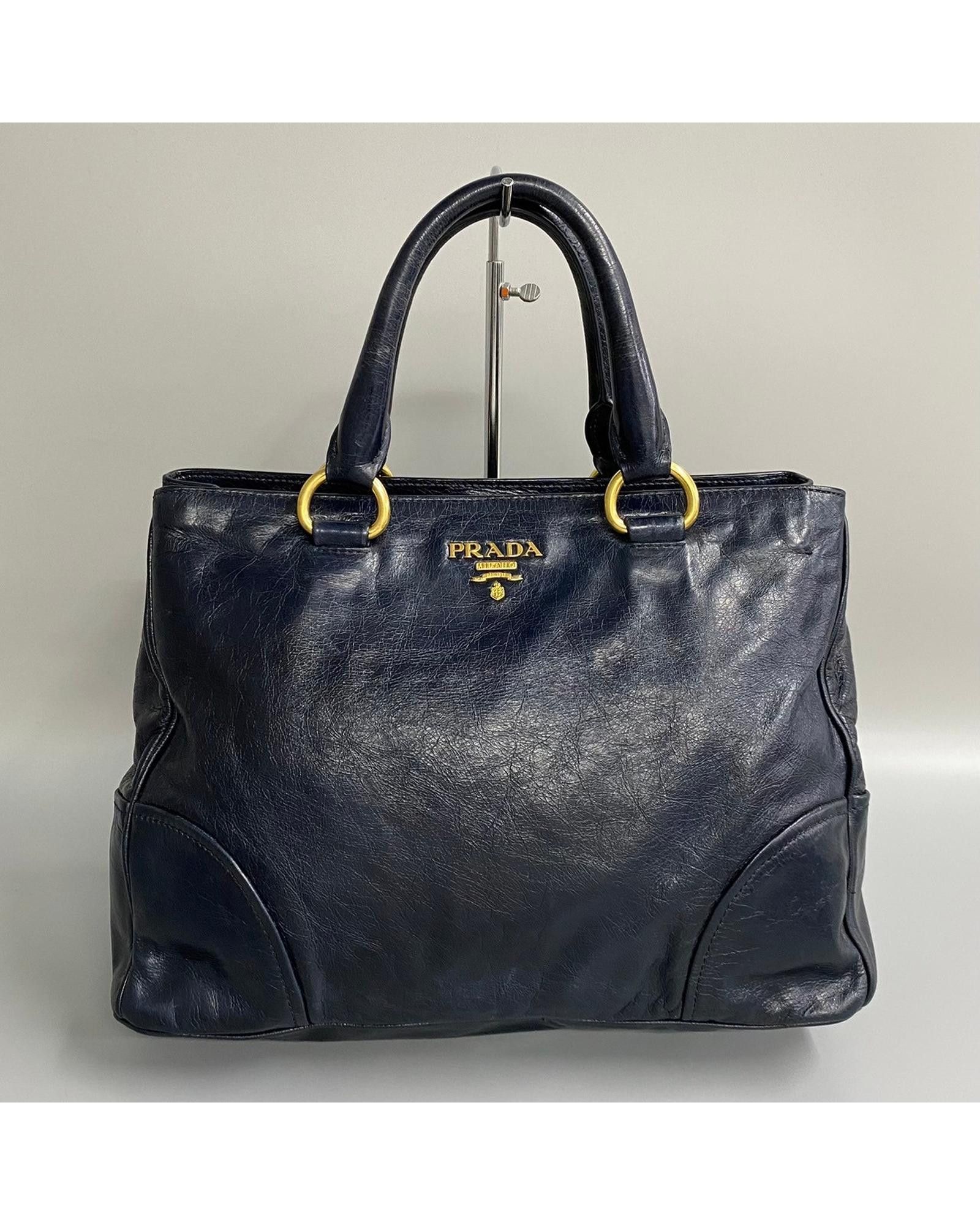 image of Prada Blue Luxe Handbag In Excellent Condition, Women's