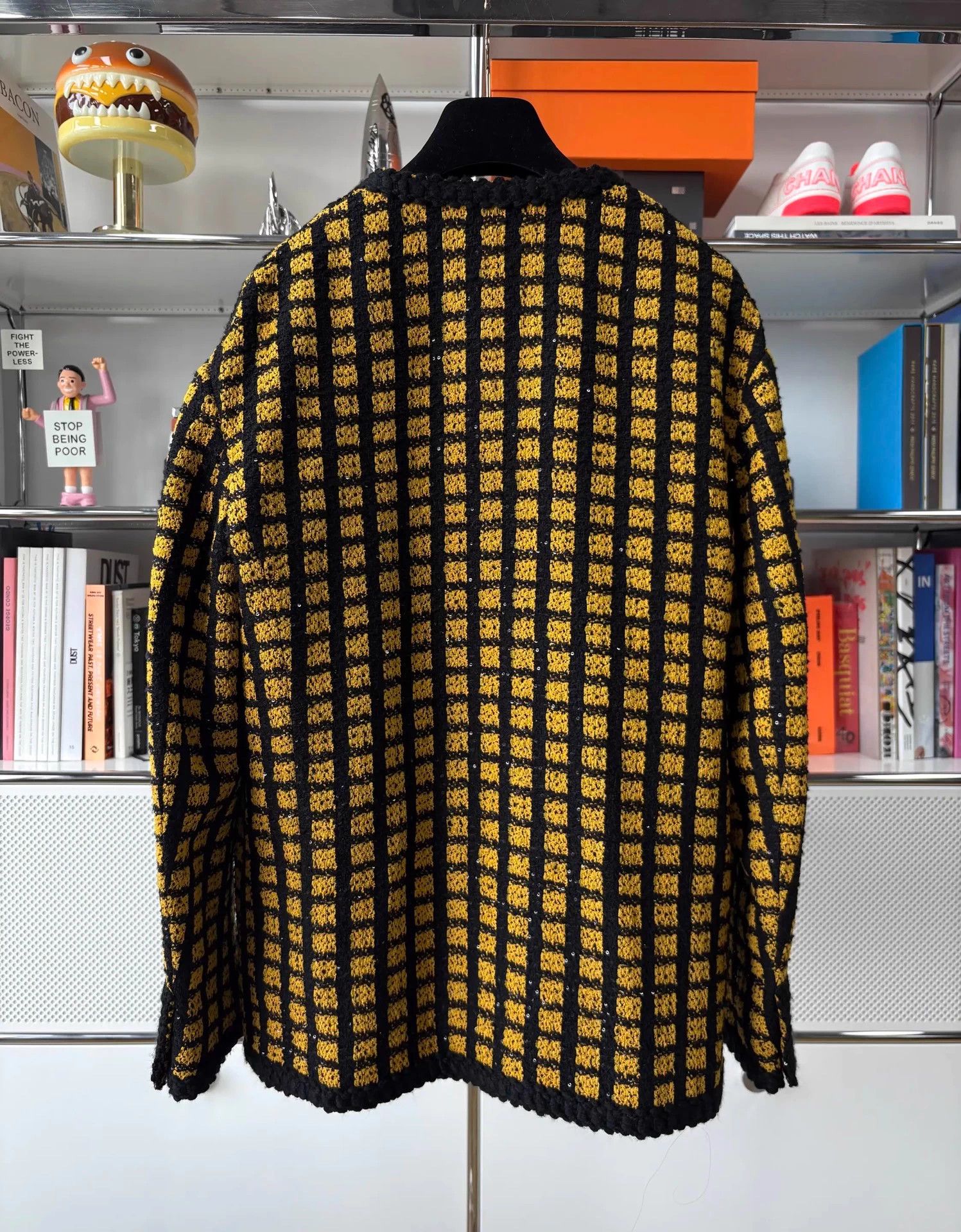Miu Miu MIU MIU sequin yellow black check oversized knit IT38 Size XS / US 0-2 / IT 36-38 - 6 Thumbnail