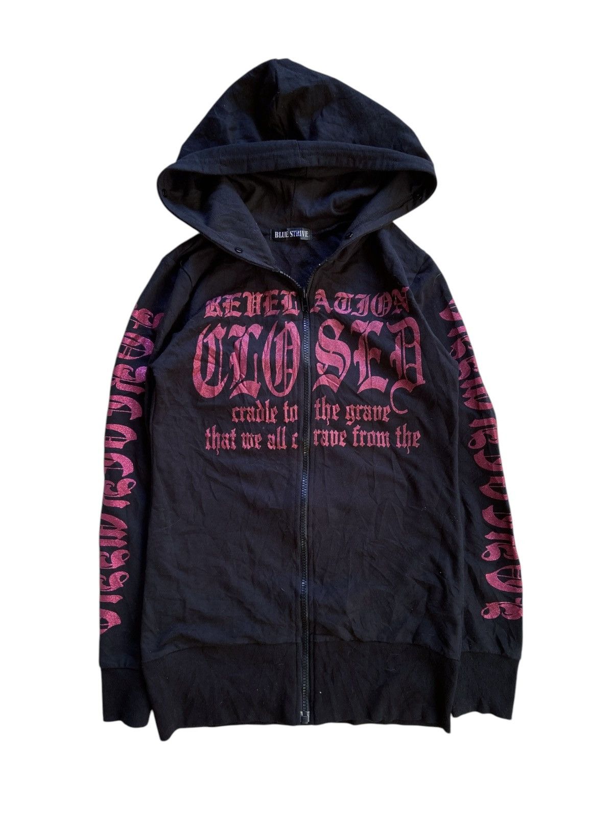 Japanese Brand BLUE STRIVE GOTHIC STYLE ZIP HOODIE Size US S / EU 44-46 / 1 - 1 Thumbnail