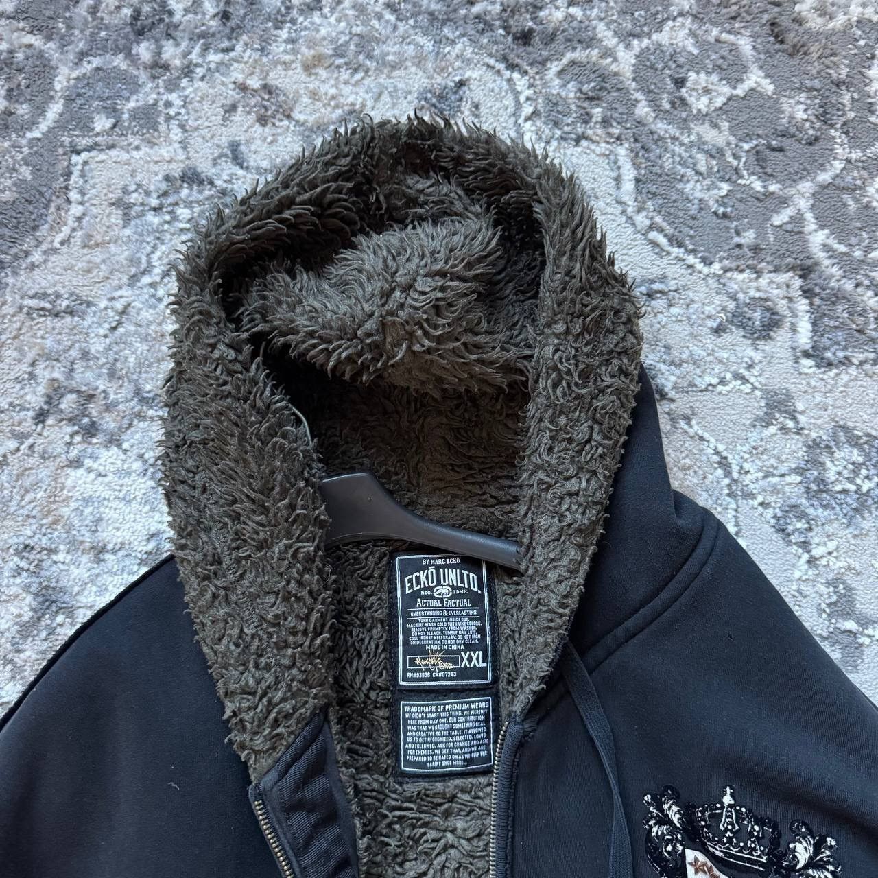 Ecko Unltd. Ecko Unltd Affliction Gothic Skull Heavy Fur Zip Hoodie Size US XXL / EU 58 / 5 - 8 Thumbnail