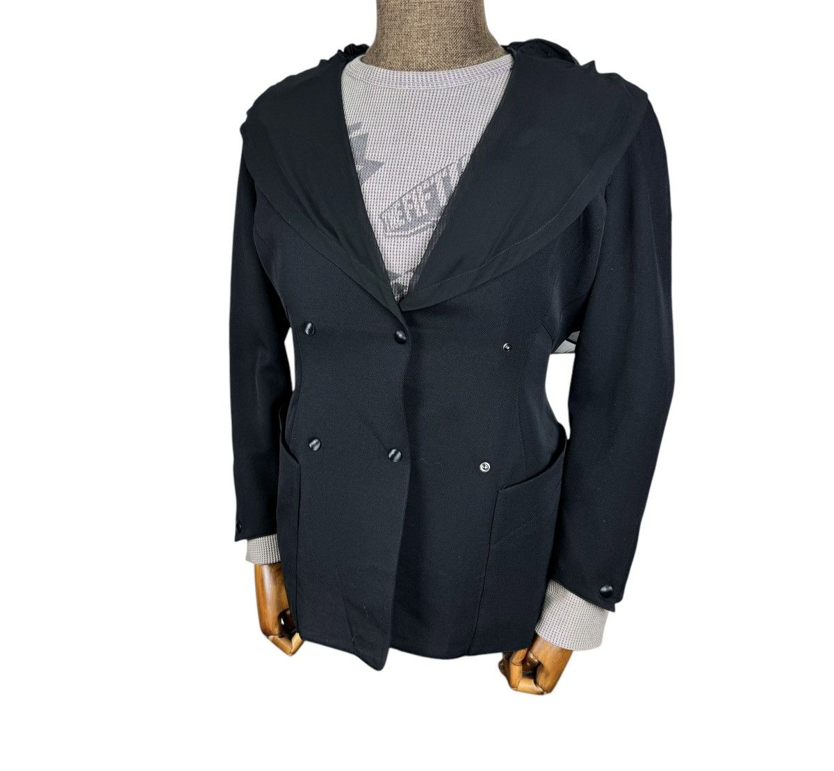 Thierry Mugler 🌟THIERRY MUGLER HOODIE DOUBLE BREASTED WOOL JACKET Size M / US 6-8 / IT 42-44 - 1 Thumbnail
