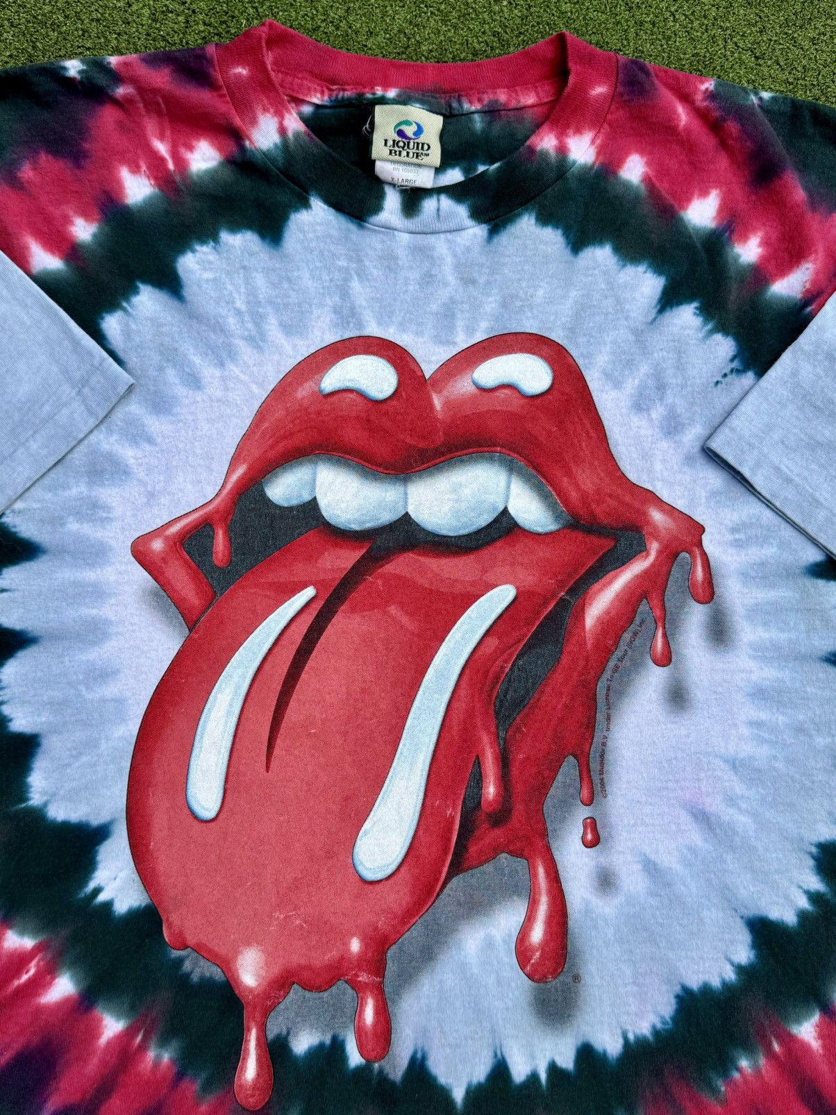 Band Tees × Liquid Blue × Vintage 2004 Liquid Blue Rolling Stones Tie Die Vintage Band T-Shirt Size US XL / EU 56 / 4 - 2 Thumbnail