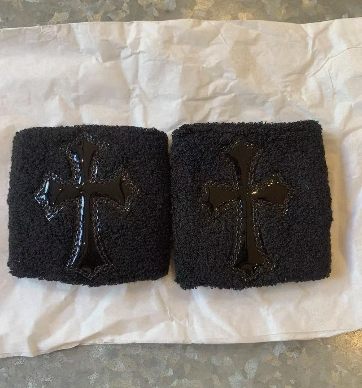Chrome Hearts Patent leather cross patch wristband Size ONE SIZE - 1 Thumbnail
