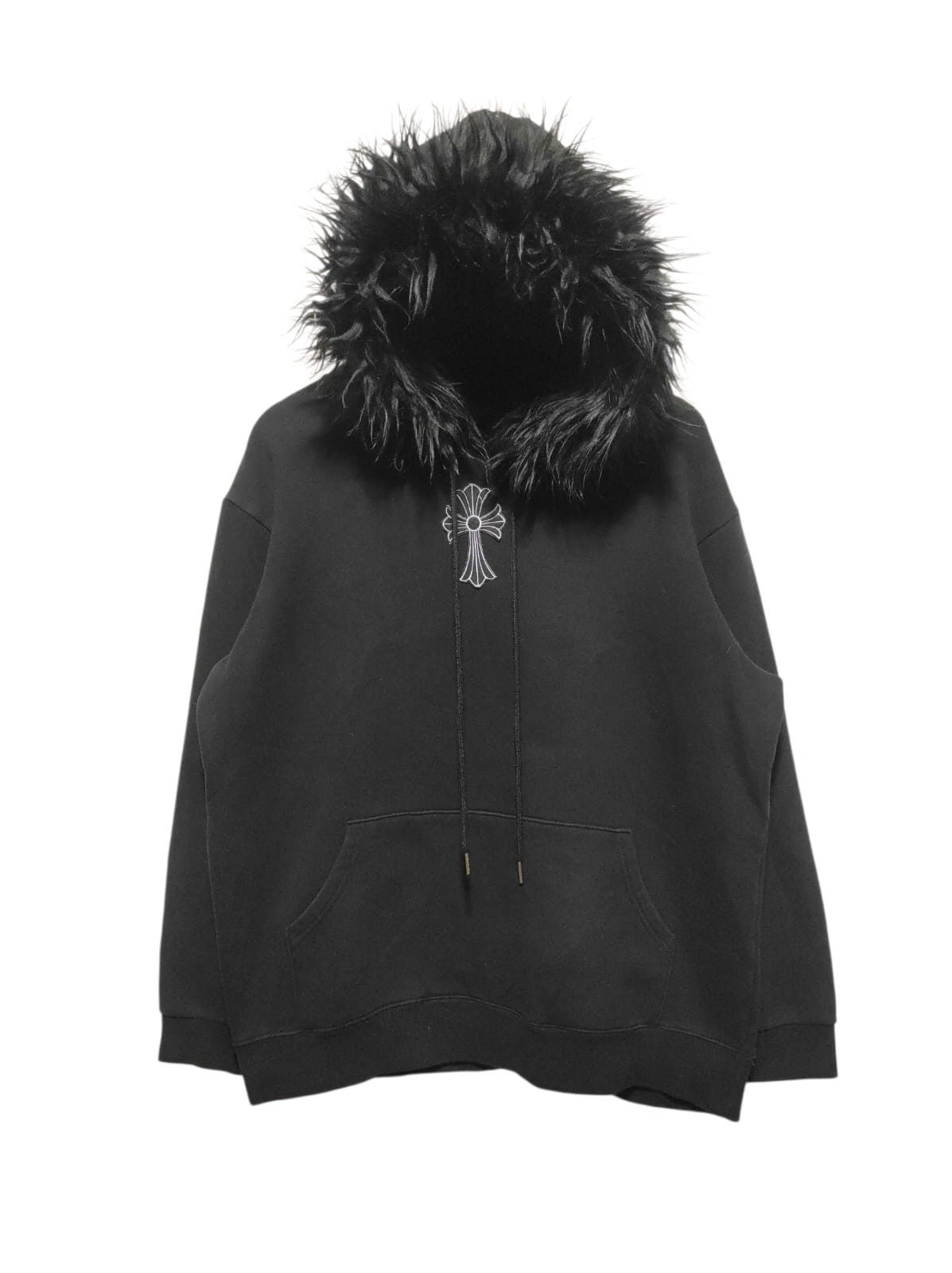 14th Addiction Black Cross Fur Hoodie LGB IfSixWasNine style Size US M / EU 48-50 / 2 - 2 Thumbnail