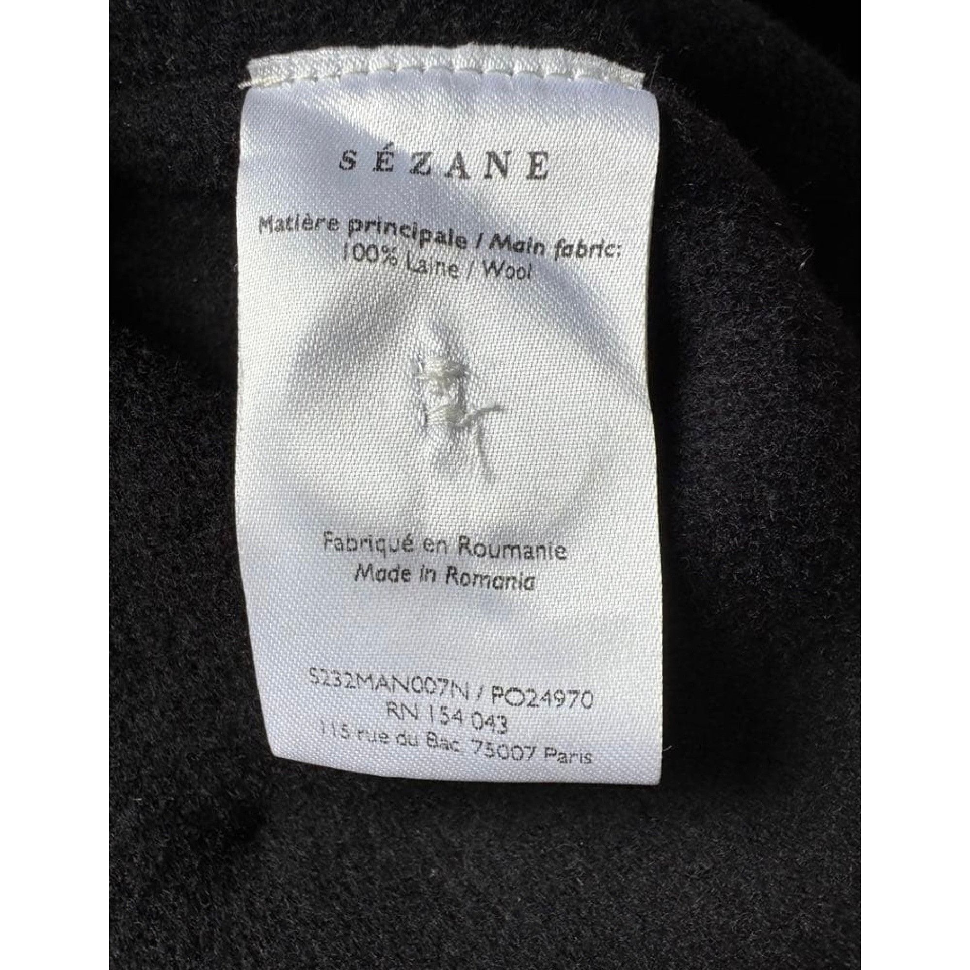 Sezane Sezane black full wool Rick coat SZ34 bust40 Size XS / US 0-2 / IT 36-38 - 6 Thumbnail