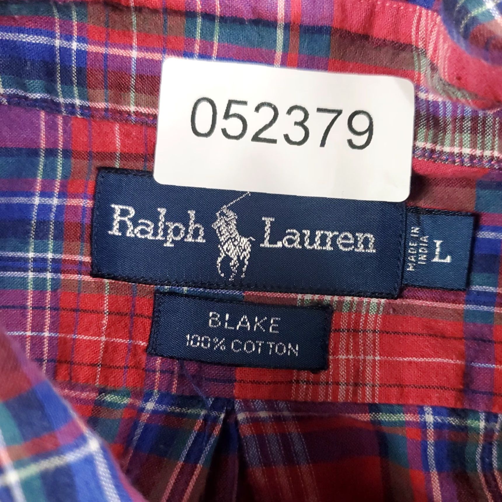 Ralph Lauren Ralph Lauren Shirt Mens Large Red Blue Plaid Button-Up Short Sleeve Cotton Casual Modern Size US L / EU 52-54 / 3 - 7 Thumbnail