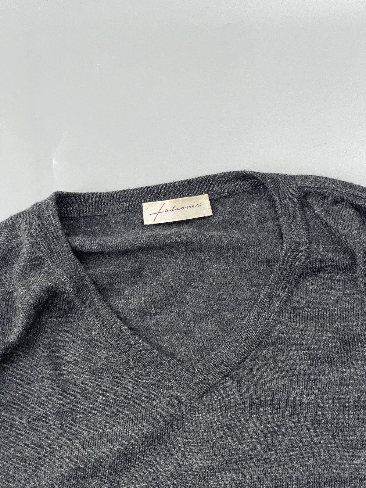 Other Falconeri Merino Wool Silk V Neck Sweater (Y0515) Size US L / EU 52-54 / 3 - 3 Thumbnail