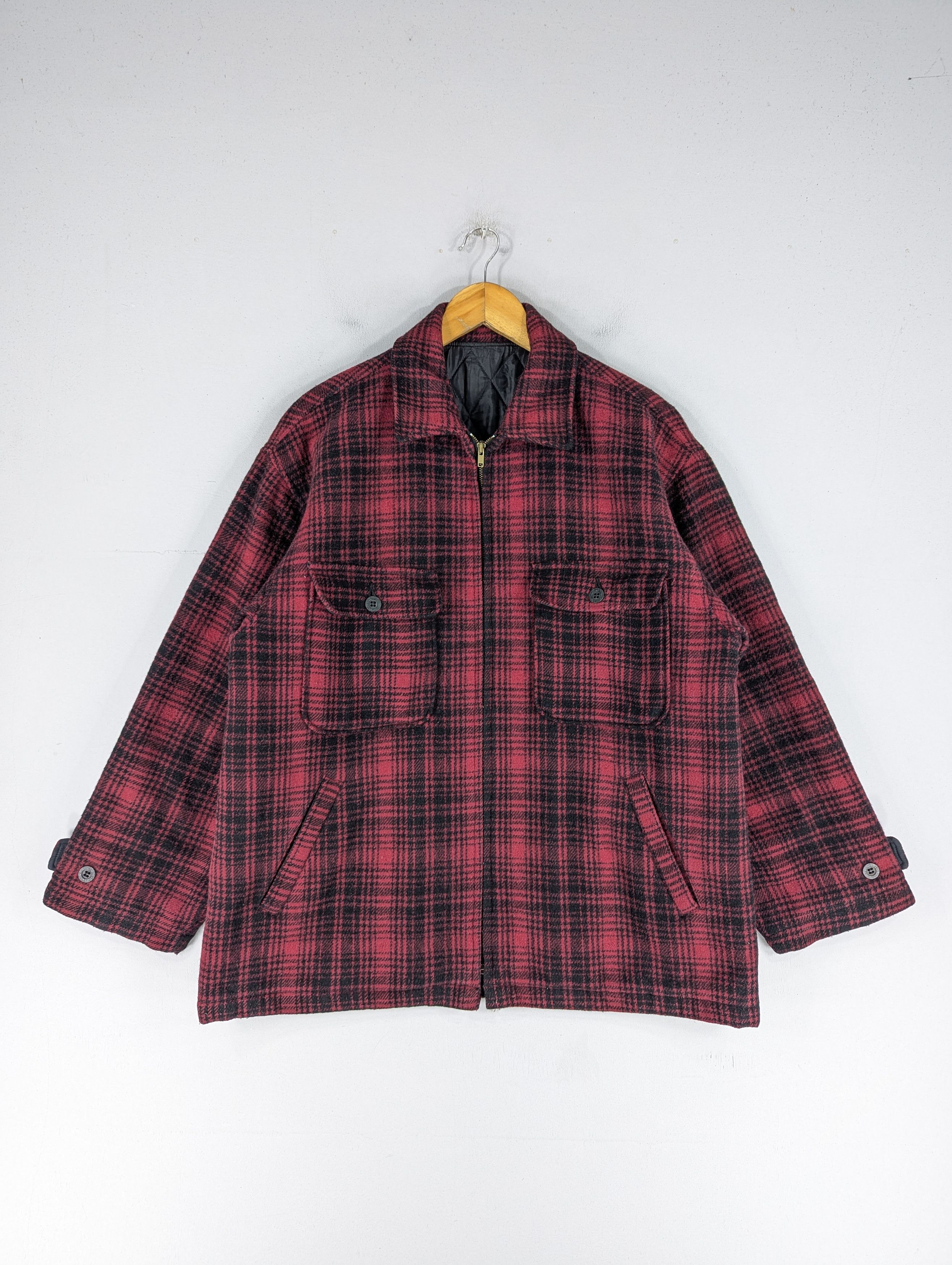 Johnbull Vintage JOHNBULL Wool Checked Quilted Zipper Jacket Size US L / EU 52-54 / 3 - 1 Thumbnail
