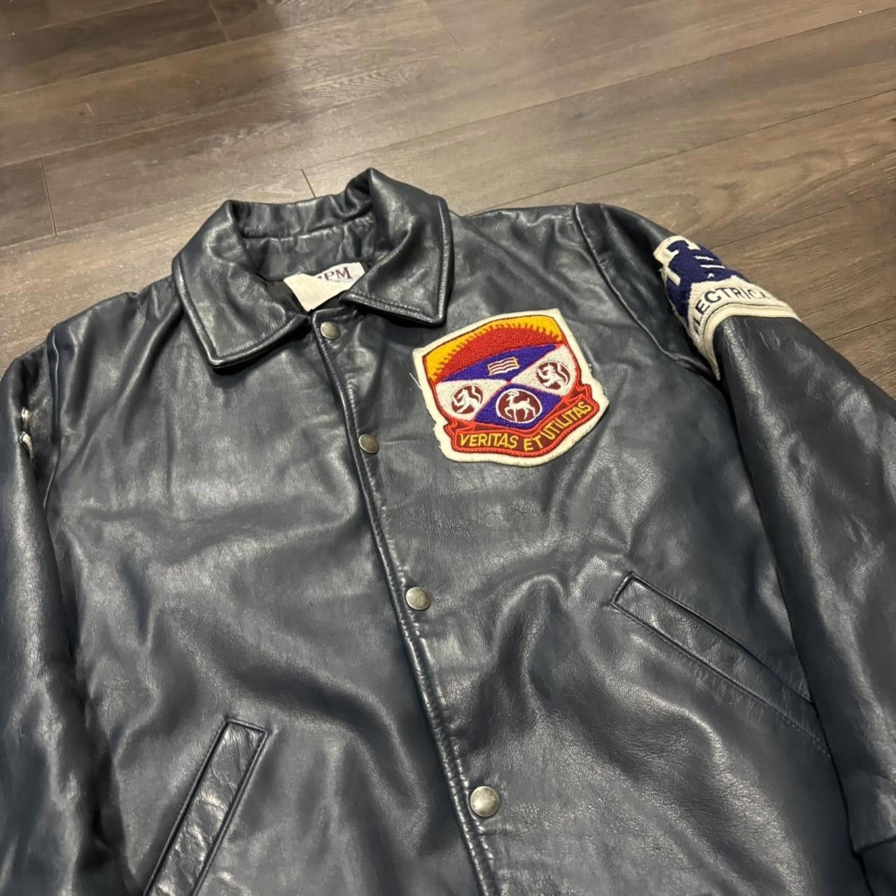 Other western university engineering science leather jacket 1992 Size US M / EU 48-50 / 2 - 1 Thumbnail