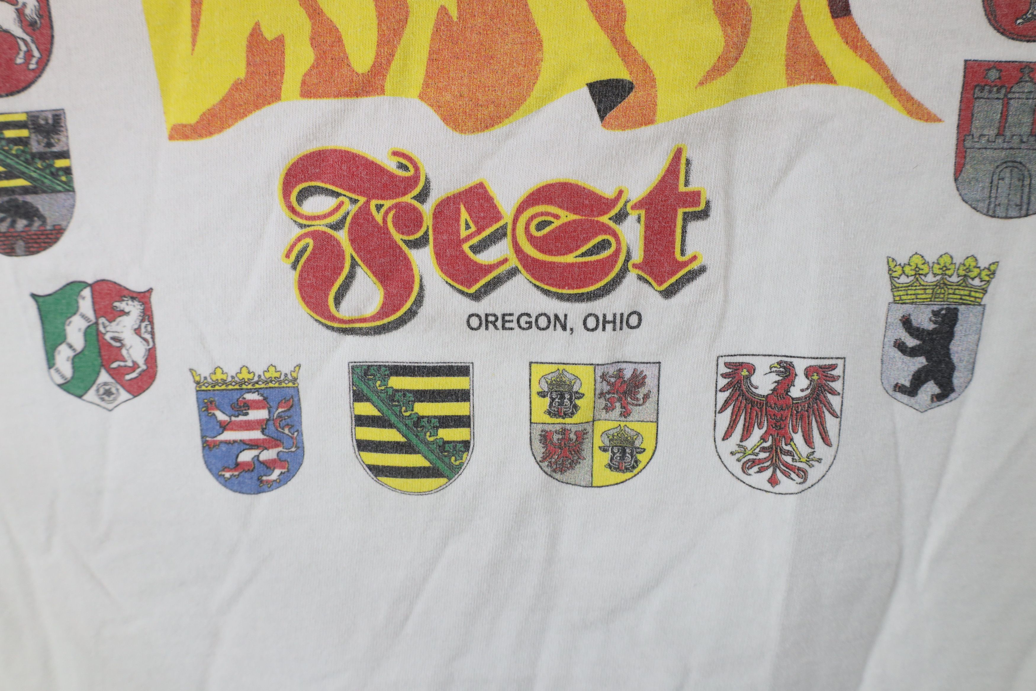 Vintage Vintage 90s Spell Out German Fest Short Sleeve T-Shirt White Size US XXL / EU 58 / 5 - 8 Thumbnail