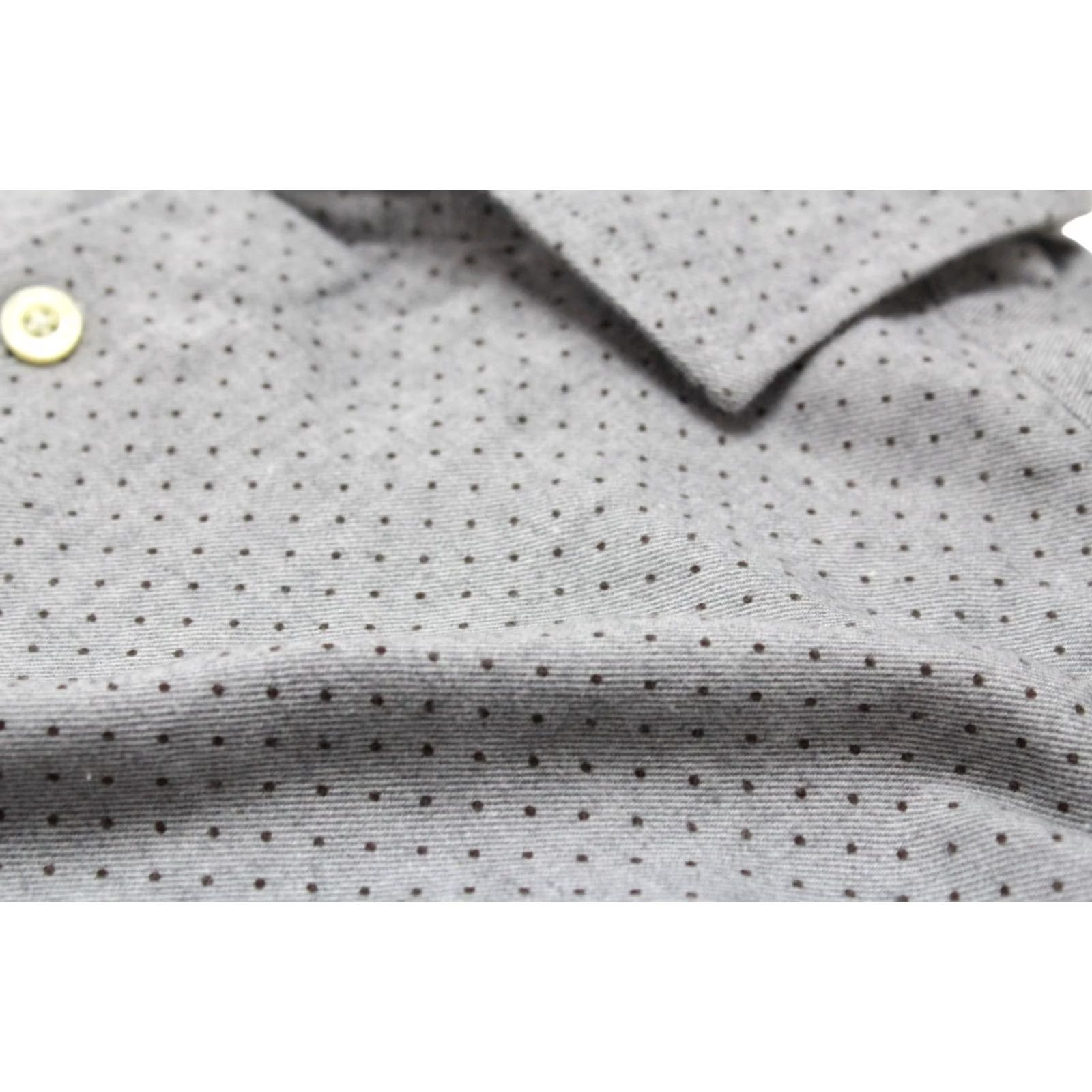 Hackett HACKETT Polka Dot Slim Fit Shirt Mens LARGE Flannel Cutaway Grey Cutaway Neck Long Sleeve Button-Up Shirt Mens Size US L / EU 52-54 / 3 - 7 Thumbnail