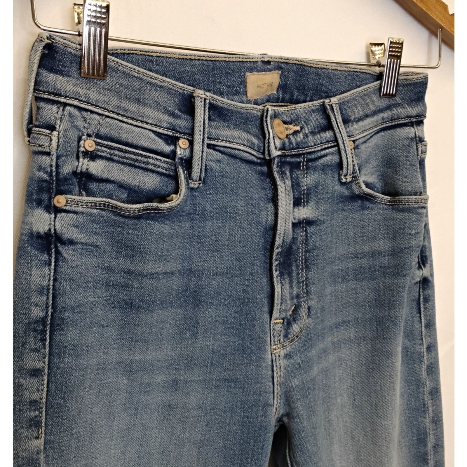 MOTHER Mother The Mid Rise Dazzle Ankle Jeans Women's 25x26 Light Size 25" / US 0 / IT 36 - 4 Thumbnail