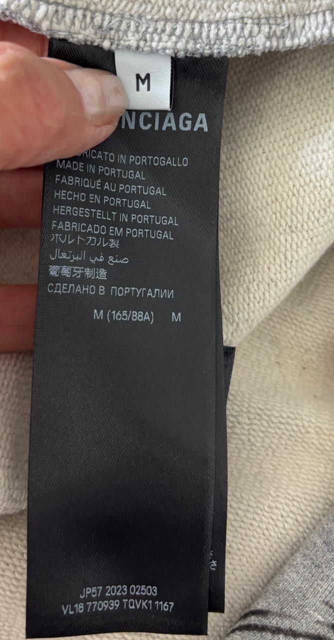 Balenciaga Balenciaga Tattoo Print Heavy Fleece Hoodie in Grey Size US M / EU 48-50 / 2 - 4 Thumbnail