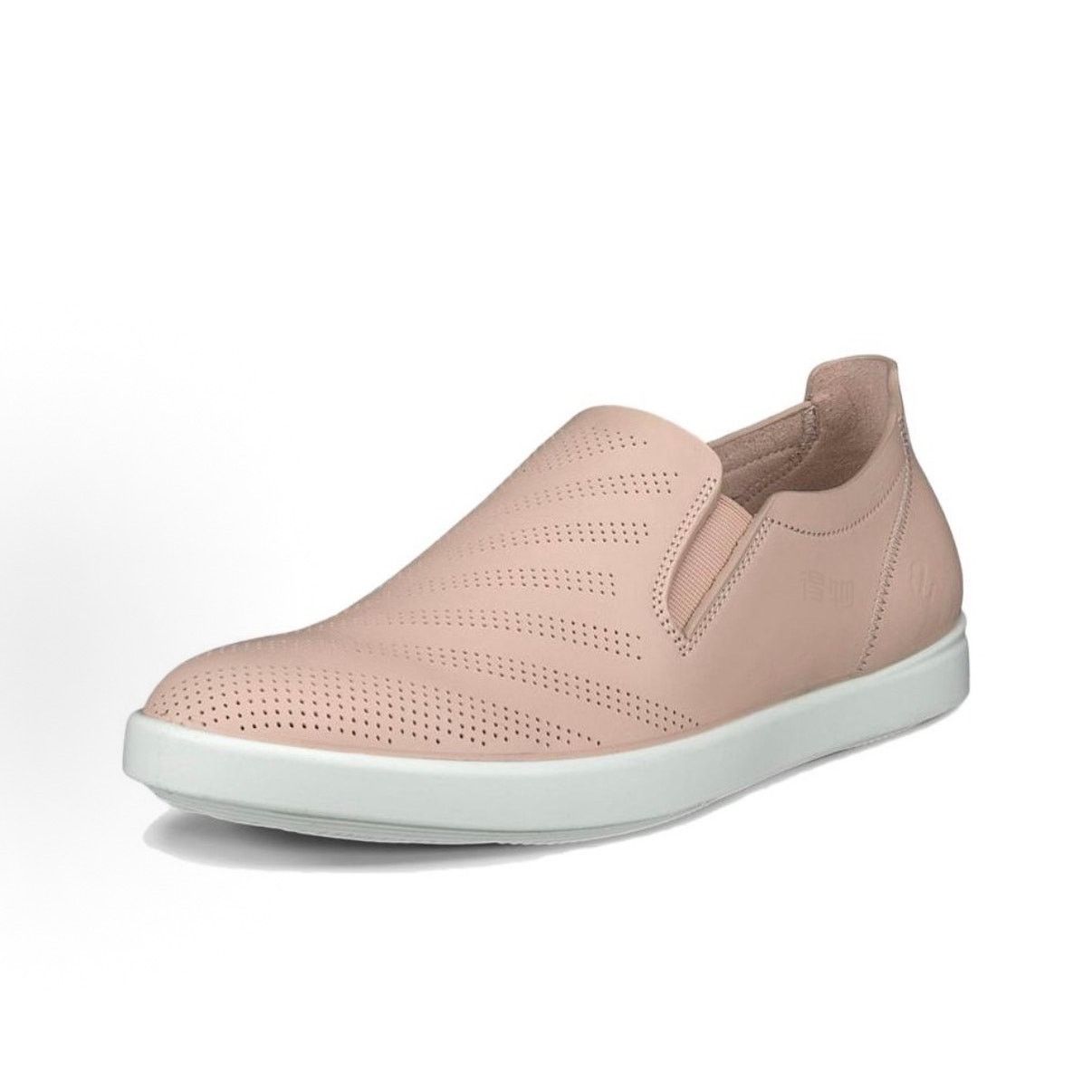 ECCO WOMEN'S 40 CLASSIC SLIP ON LEATHER SNEAKER ROSE DUST