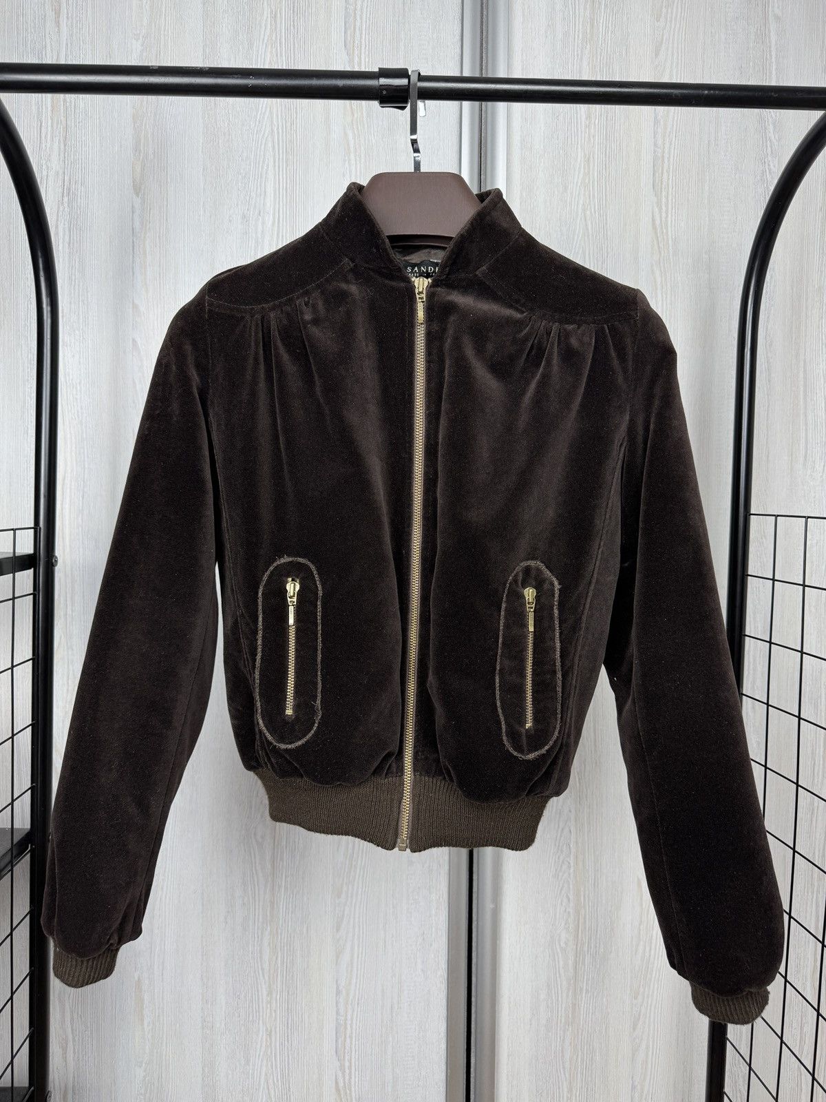 Sandro Sandro vintage made in France velour dandy bomber jacket Size S / US 4 / IT 40 - 2 Thumbnail