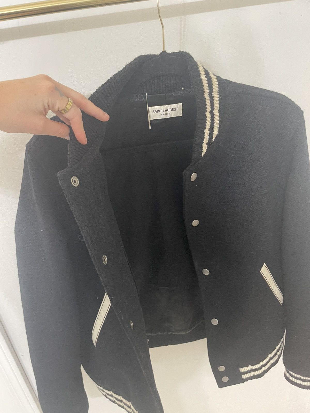 Saint Laurent Paris Saint Laurent TEDDY COLLEGE JACKET Size 48L - 6 Thumbnail