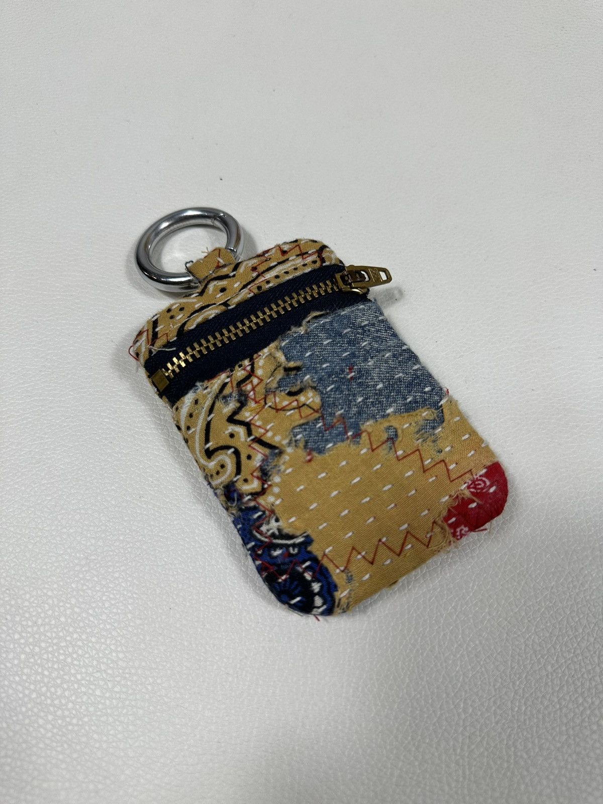 Other Custom Made Distressed Paisley Patchwork Keychain Wallet Size ONE SIZE - 5 Thumbnail