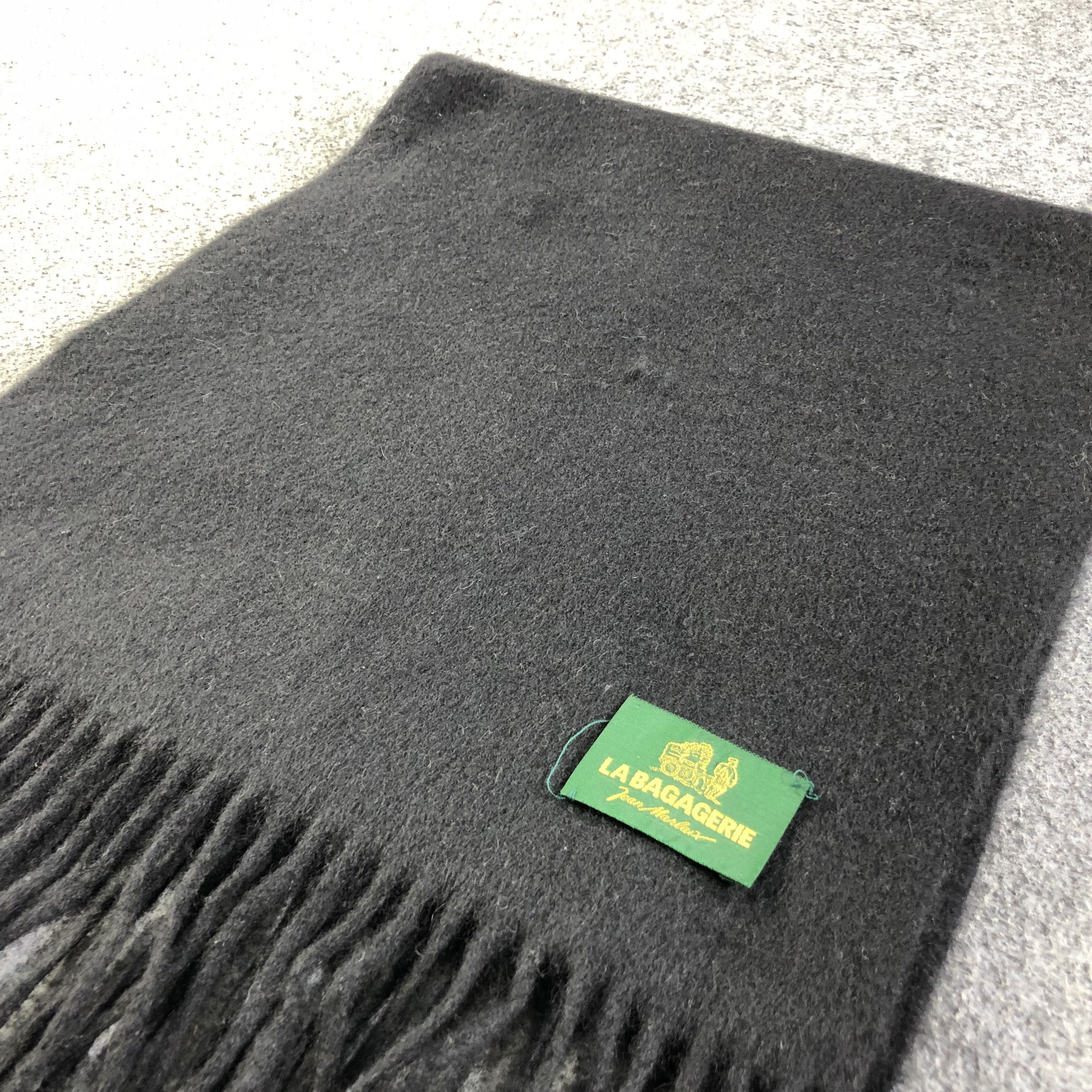 Vintage La Bagagerie Plain Black Cashmere Scarf Muffler V1215 Size ONE SIZE - 3 Thumbnail