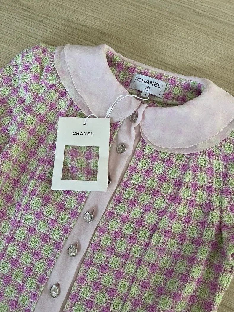 Chanel Chanel 2025 Pink Plaid Short Sleeve Top. Size US XS / EU 42 / 0 - 4 Thumbnail