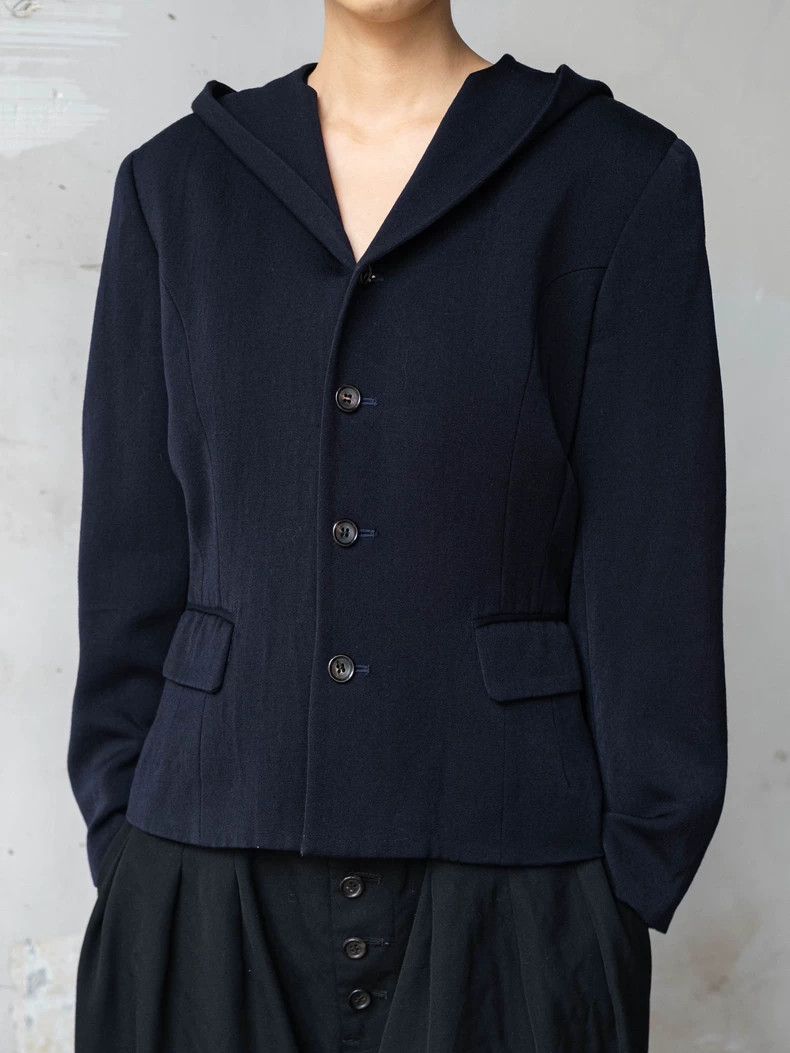 Comme des Garcons Comme Des Garcons Navy blue wool witch hat coat Size M / US 6-8 / IT 42-44 - 6 Thumbnail
