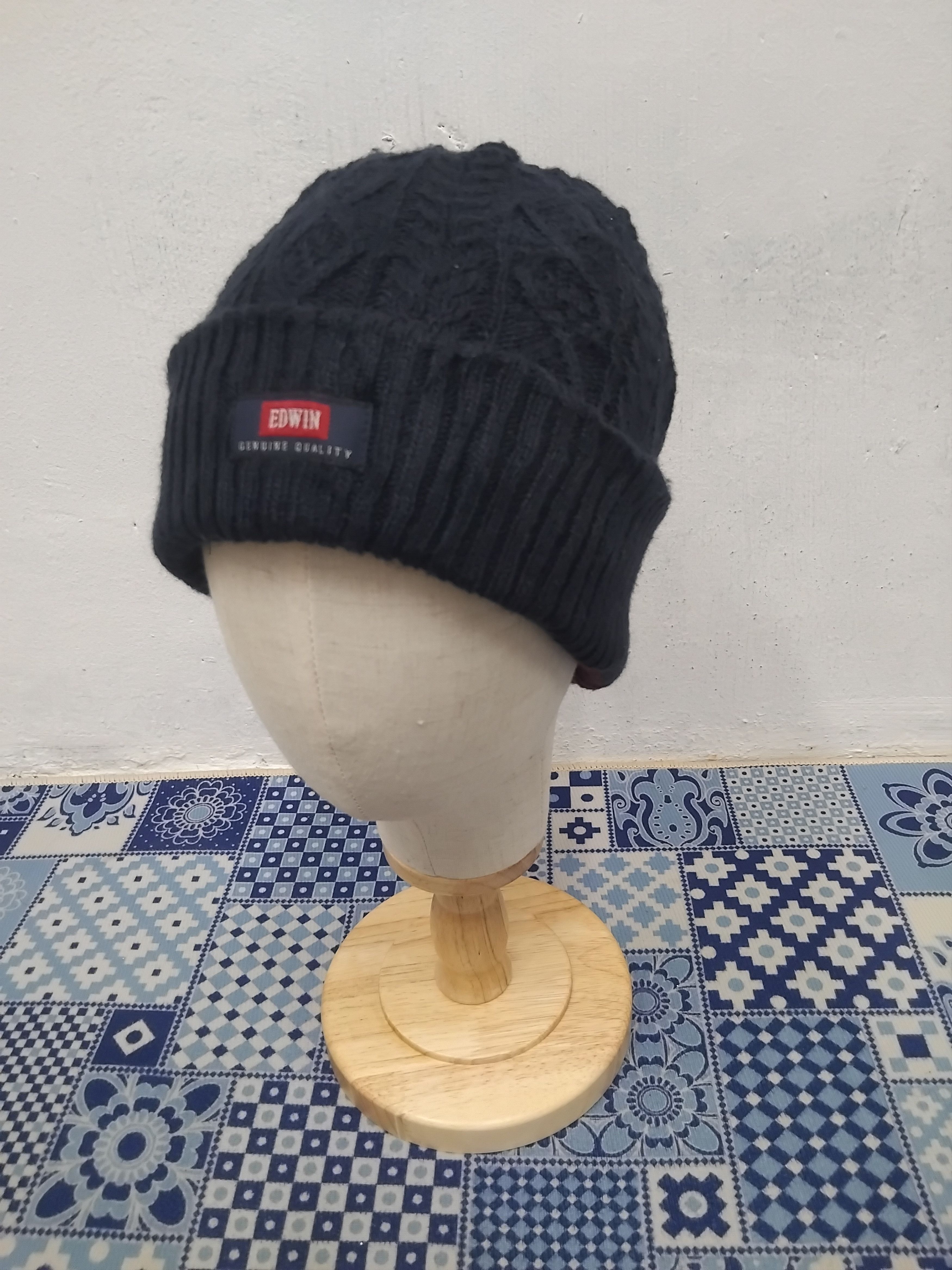 Edwin 💥Edwin black colour beanie hat Size ONE SIZE - 1 Thumbnail