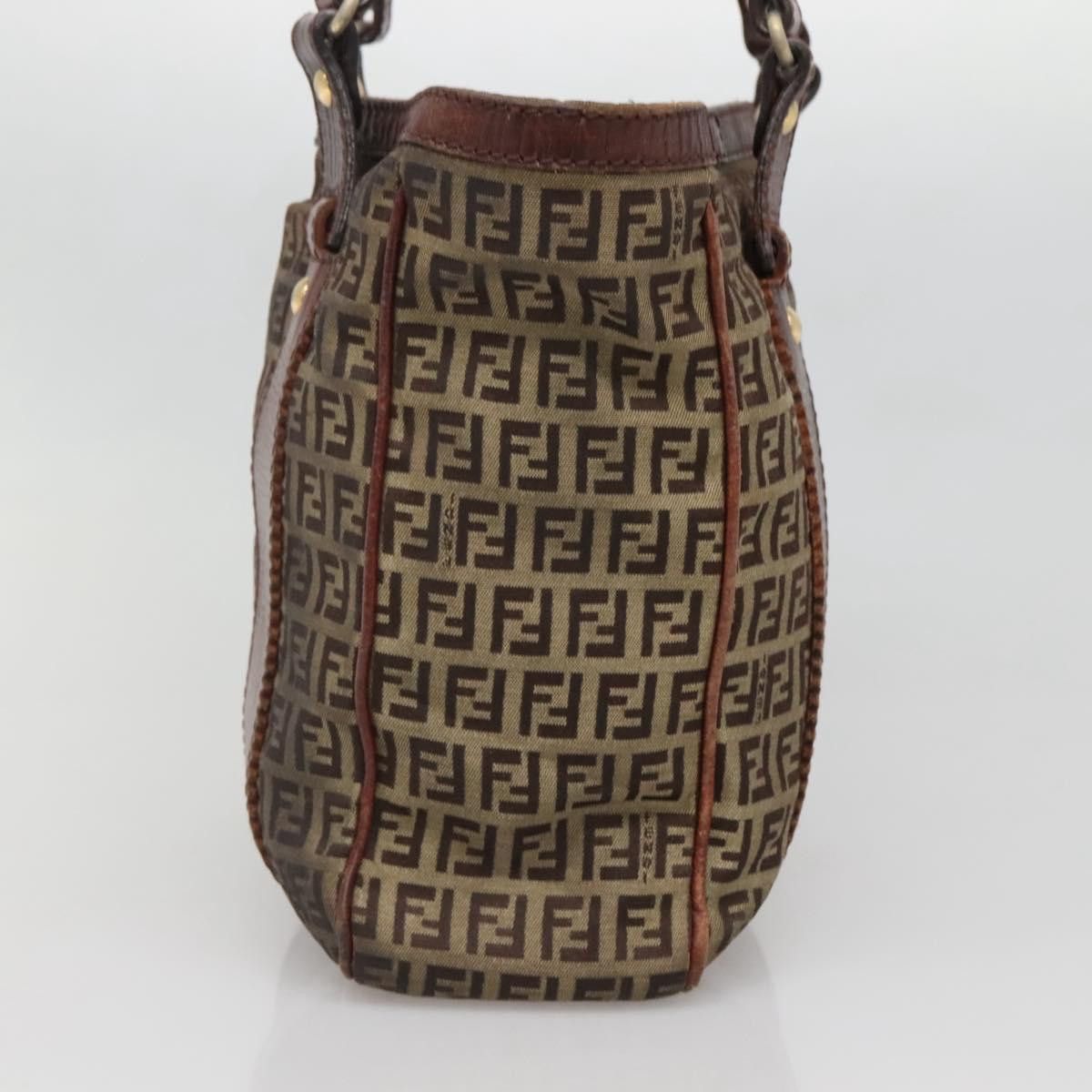 Fendi FENDI Zucchino Canvas Tote Bag Brown Gold Size ONE SIZE - 5 Thumbnail