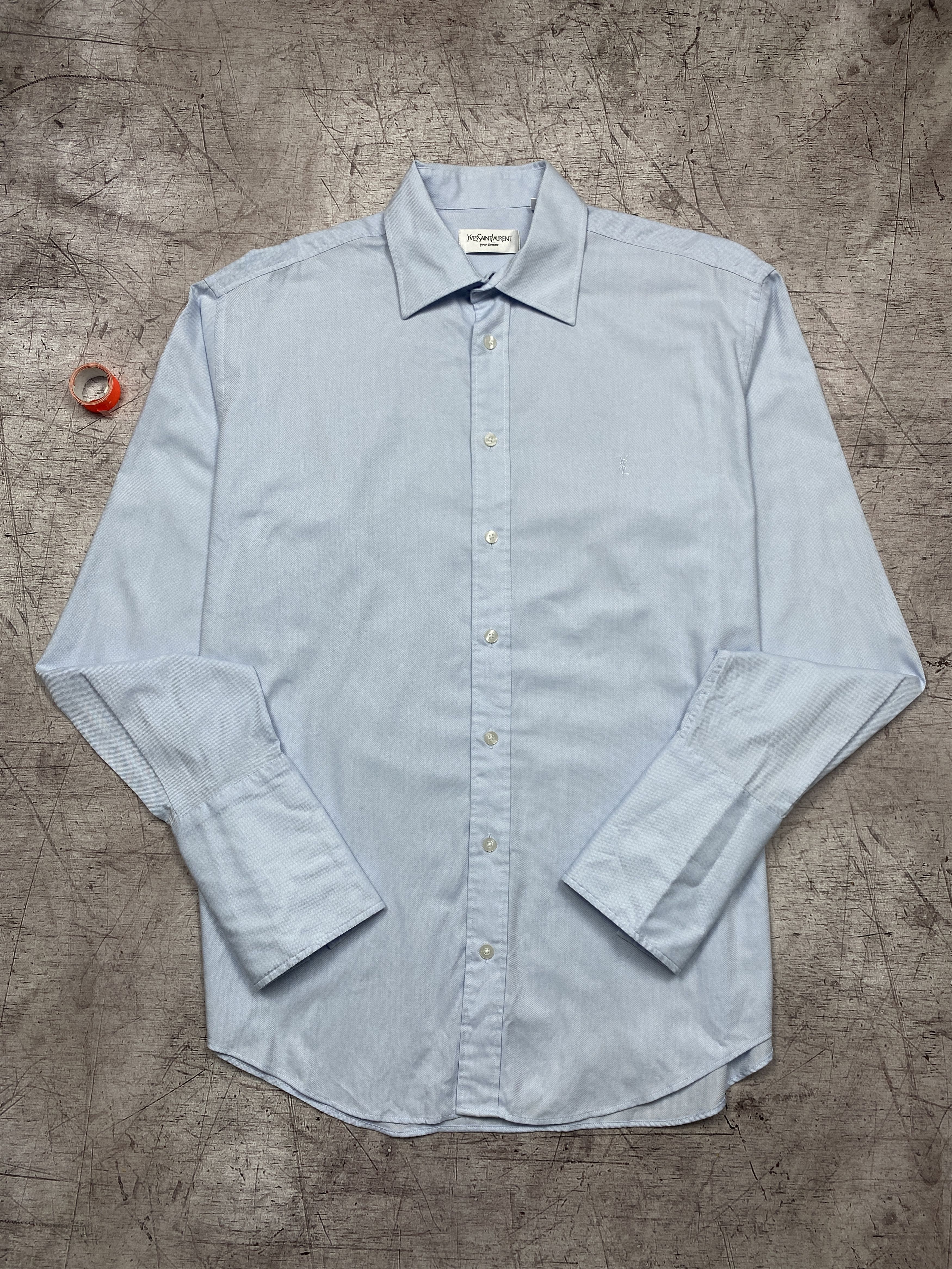 Yves Saint Laurent Yves Saint Laurent YSL Vintage Mens Long Sleeve Shirt Size US L / EU 52-54 / 3 - 1 Thumbnail