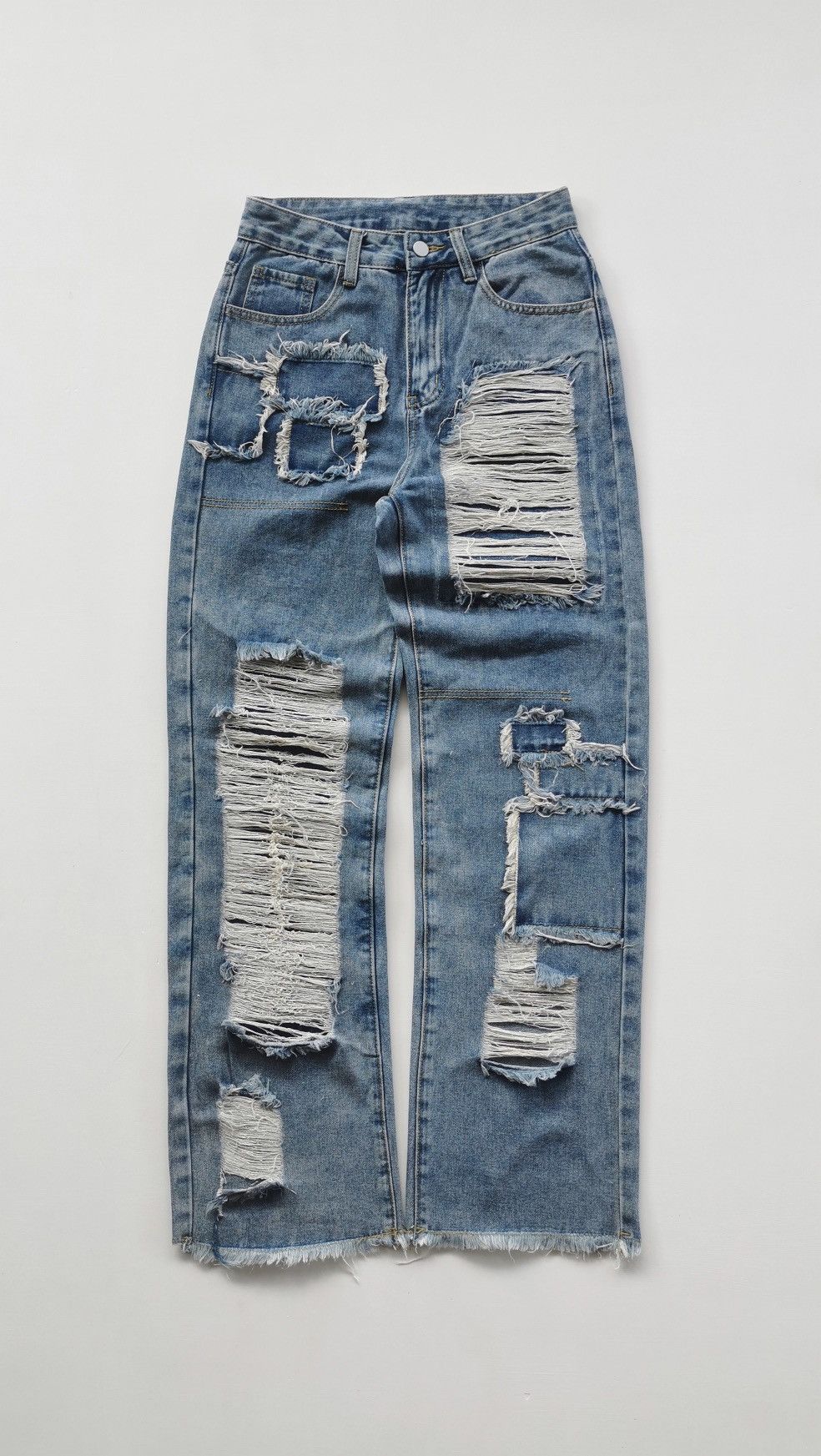 Japanese Brand × Jean × Kapital Romwe Loose Boro Patchwork Jeans Women Kapital inspired Size 27" / US 4 / IT 40 - 1 Thumbnail