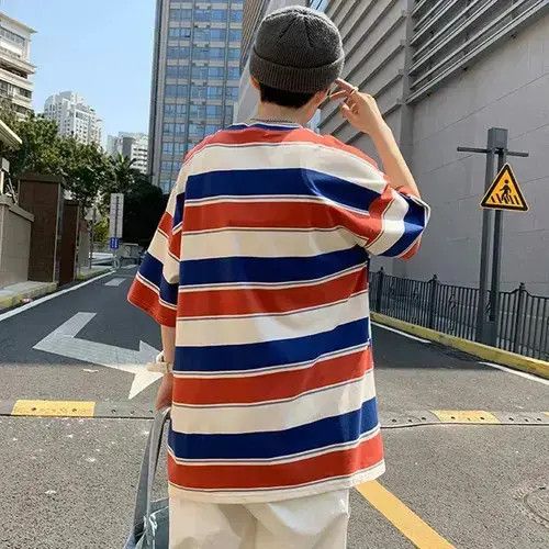 Japanese Brand Short Sleeve Red Striped T-shirts Men Women Size US M / EU 48-50 / 2 - 2 Thumbnail
