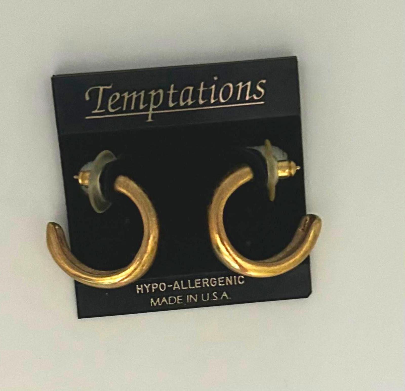 Designer Brushed Gold Vintage Hoops – Unisex Clean Modern Minimal Size ONE SIZE - 2 Thumbnail