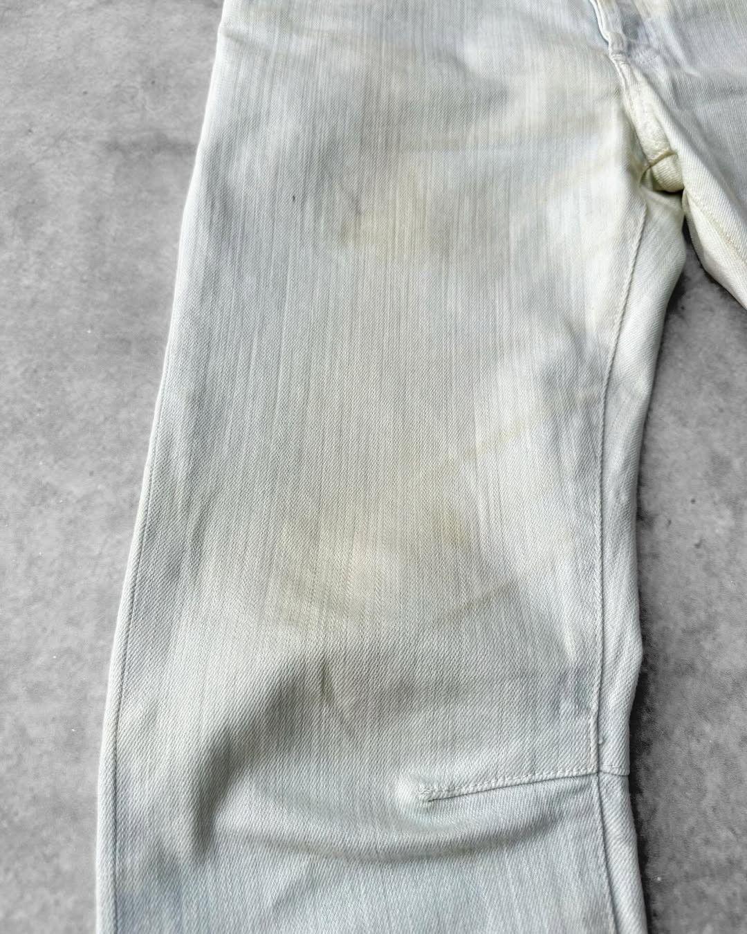 Balmain Balmain SS12 Dirty Coated Pale Yellow Washed Jeans Size US 31 - 7 Thumbnail