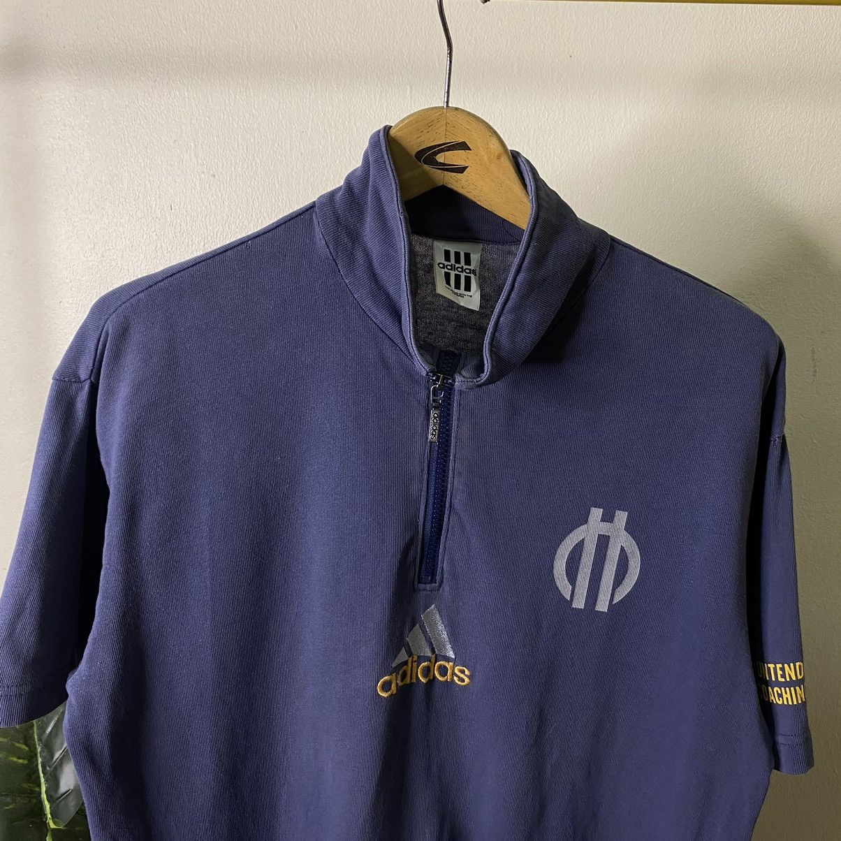 Adidas × Vintage Vintage 1990s Adidas Center Embroidery Logo Half Zipper Tee Size US L / EU 52-54 / 3 - 2 Thumbnail