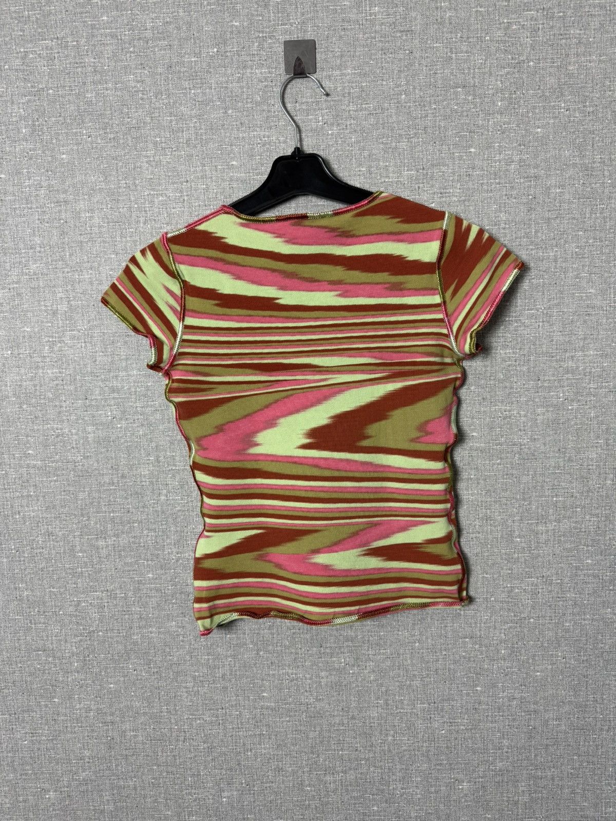 Missoni Missoni Multicolor Wave Stripe Knit Top Ribbed Fitted Tee Size XS / US 0-2 / IT 36-38 - 6 Thumbnail