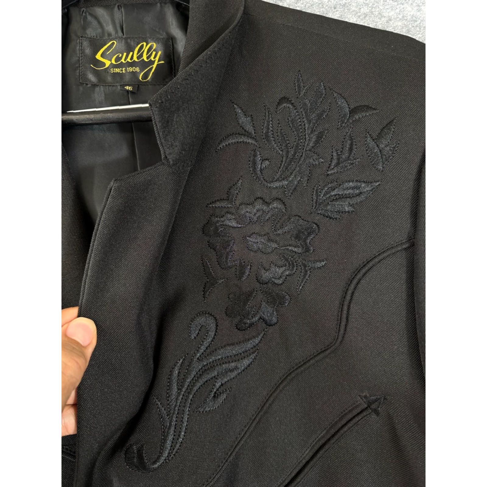 Scully **Western Cowboy Blazer Jacket Mens 46S Black Notch Lapel** User: Western Cowboy Blazer Jacket Mens 46S Black Notch Lapel Size 46R - 6 Thumbnail