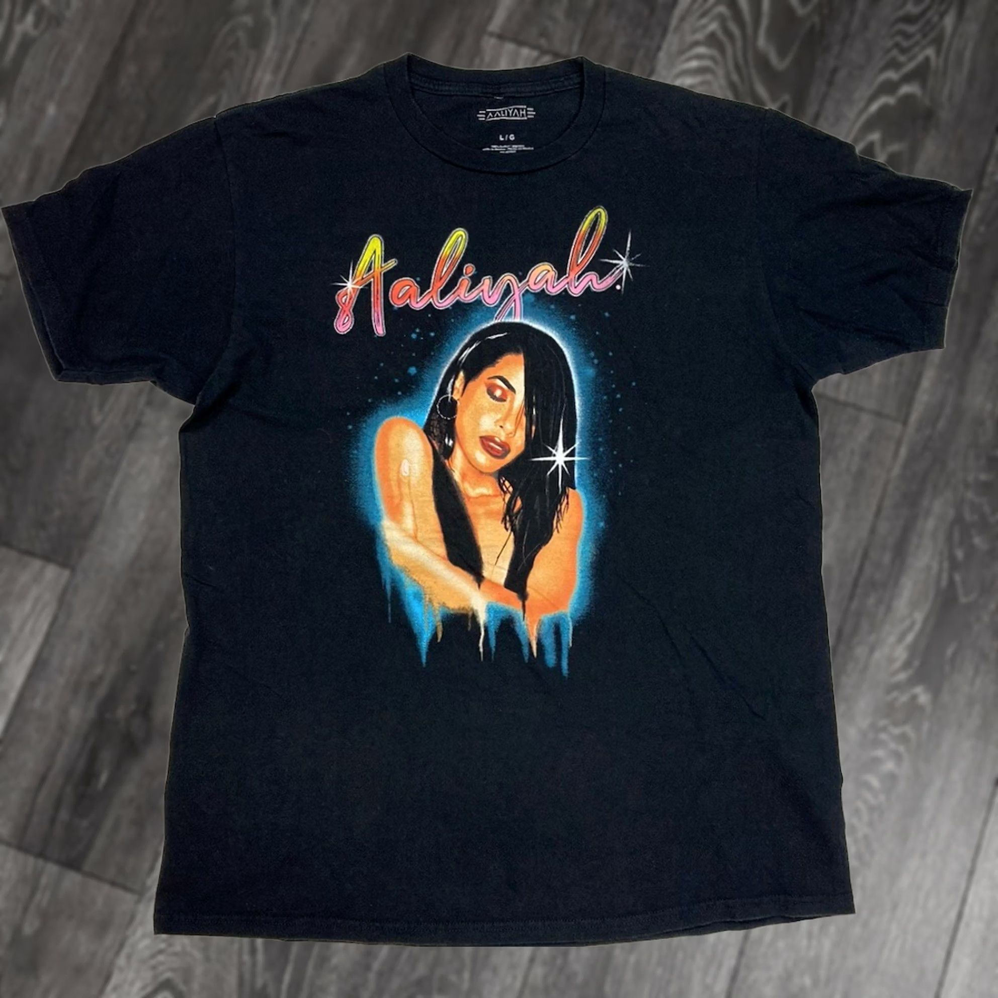 Vintage Aaliyah Music Graphic T-Shirt Men Large Black Short Sleeve Size US L / EU 52-54 / 3 - 1 Thumbnail
